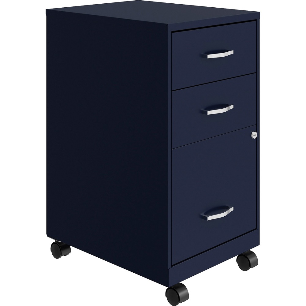 NPRVF318CMNY - This 3-Drawer Organizer Metal File Cabinet is perfect for storing files, supplies and accessories for your small office or home office. With one file drawer and two storage drawers, it features a smart, efficient design that works well in small spaces and fits under most worksurfaces or desks. Each drawer features high sides to accommodate letter-size hanging files. Store your office essentials in the top two accessory drawers. The included four wheels are both stylish and functional, making it easy to move around your home or office. With the wheels, the file cabinet is 24-1/2" high. Using a patented glide suspension, the drawers have a smooth open and close slide with a 3/4 drawer extension to prevent tipping. Built-in lock for the bottom two drawers keeps your files and select possessions secure. More from the Manufacturer