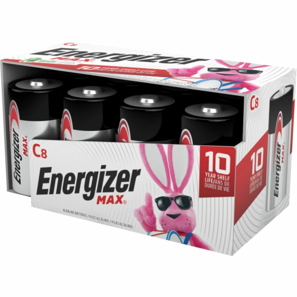 EVEE93FP8 - Max Alkaline C Batteries provide a long-lasting power source for such common workplace devices as calculators, pencil sharpeners, cameras, flashlights and portable tape recorders. PowerSeal Technology is the Energizer innovation that delivers energy you can rely on. Batteries also hold their power for up to 10 years while in storage so you have power when you need it most. They are date-coded and 100 percent mercury-free. More from the Manufacturer