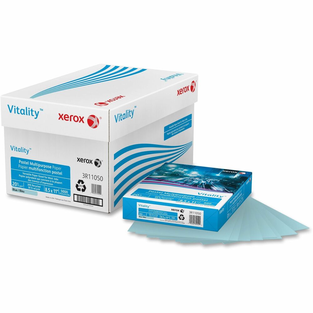 XER3R11050 - Vitality Pastel Multipurpose Paper is versatile enough for most jobs. Colorful paper is great for color-coding and organizing. It is designed to run in all types of printers and copiers. Design is environmentally responsible with post-consumer recycled and FSC certified fiber.   