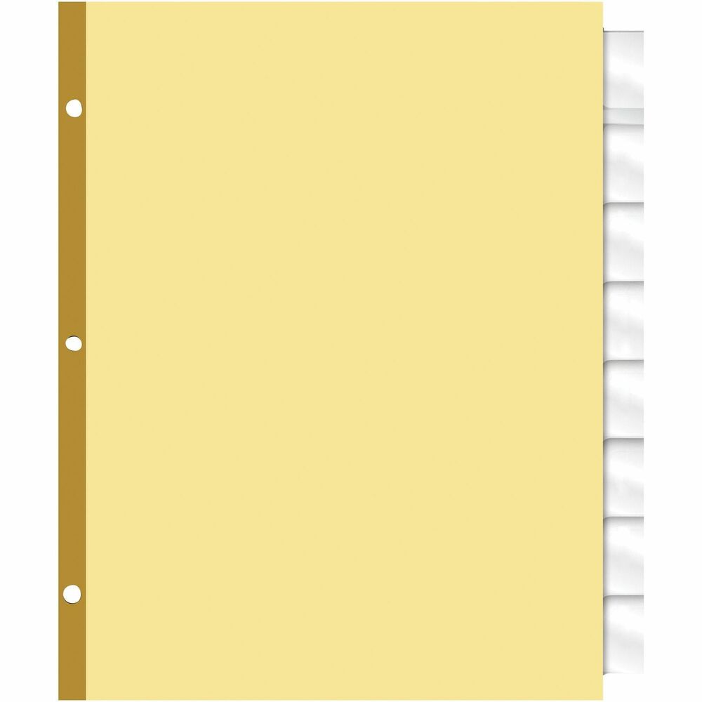 NSN7035694 - Big Tab Insertable Dividers offer 1.5 times more printed space on the tab inserts. Unique tab design keeps inserts from falling out. Reinforced holes provide extra tear-resistance. 11" side is three-hole punched. 8-1/2" x 11" set is great for everyday use.   
