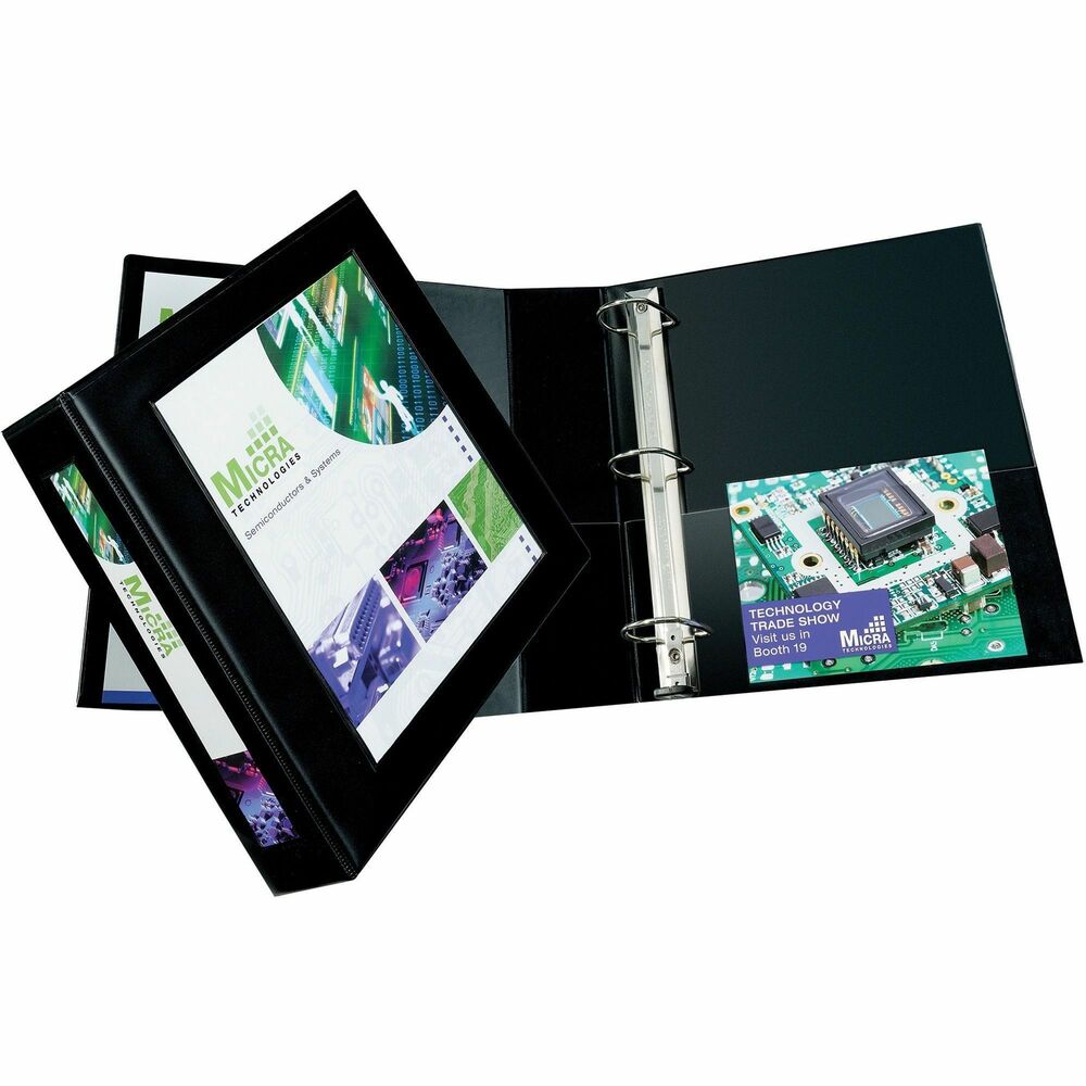 NSN7035692 - Framed View Binder features an elegant border on the front panel that perfectly frames and centers title pages for professional-looking presentations. D-rings hold more paper than same-size, round-ring binders. Inside cover features clear inside pockets for storing loose papers and handouts. Binder also features a business card slot for adding business cards to proposals and presentations. Notched insert sheets make title page and spine ID insertion easy and produces professional results.   