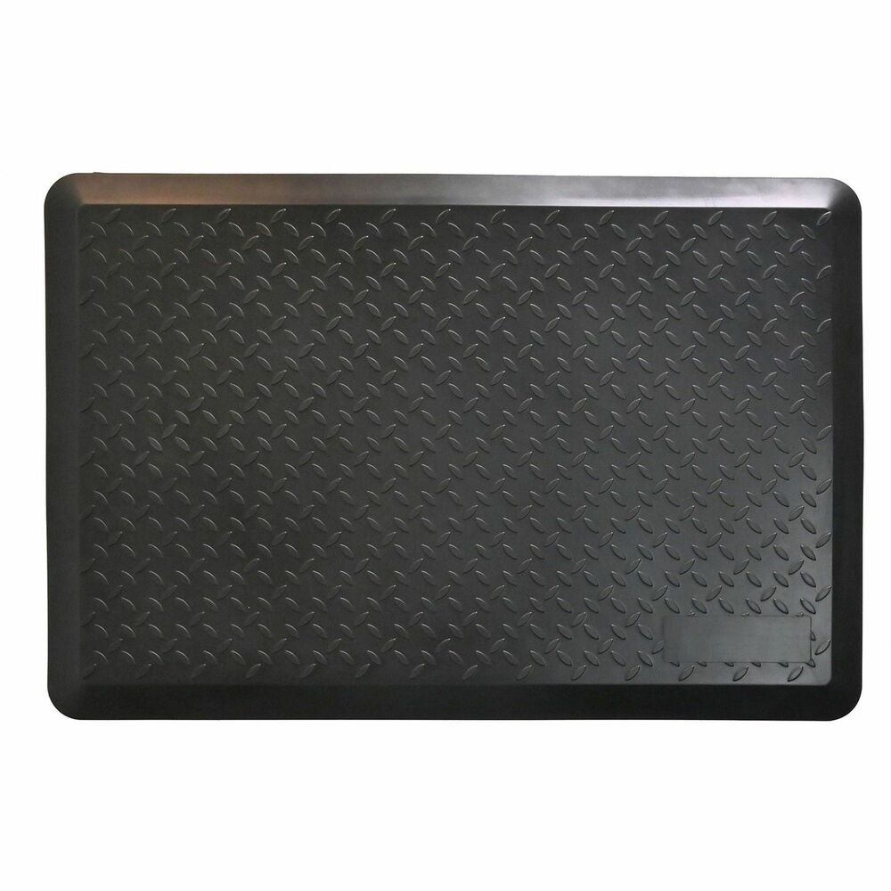 LLR99527 - Workstation mat is ergonomically engineered with shock-absorbent material to relieve strain on your body at your sit-to-stand workstation. Durable polyurethane foam resists water and wear for long-lasting use. Anti-slip surface prevents the mat from sliding.