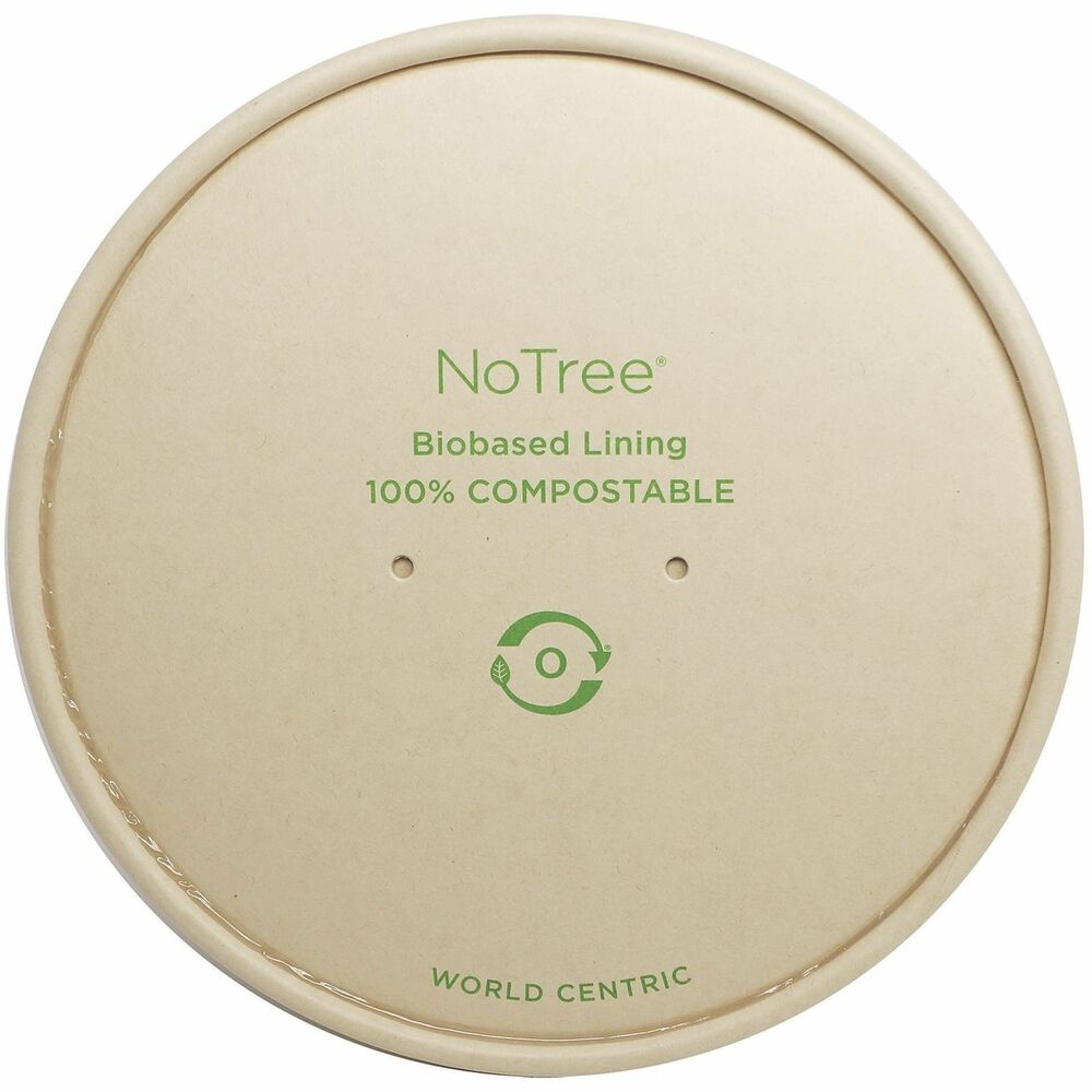 WORBOLNT24W - World Centric Compostable NoTree Paper Lid for NoTree Paper Bowls are great for takeout at restaurants, cafes, food trucks and more. They're made from sustainable FSC-certified paper with a bio-based lining made from plant sugars. These eco-friendly lids are lightweight and durable. Lids are USDA-Certified Biobased, Compost Manufacturing Alliance (CMA) Approved and NSF Industrial Certified Compostable. As a certified B Corporation, World Centric is dedicated to upholding the highest standards of social and environmental responsibility, transparency and accountability. We proudly give 25-percent of our profits to grassroots organizations driving global change. Choose World Centric compostable foodservice products and make a difference today.