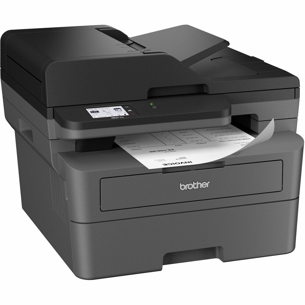 BRTMFCL2820DWXL - MFC-L2820DW XL Wireless Compact Monochrome All-in-One Laser Printer prints, copies, scans and faxes for optimal convenience. It prints as fast as 34 ppm in resolutions up to 1200 x 1200 dpi. Scan black/white documents as fast as 23.6 ppm and color documents as fast as 7.9 ppm. Advanced features include duplex printing, 250-sheet input tray and 50-page auto document feeder. Print from your mobile device using AirPrint, Mopria and Brother Mobile Connect apps. 2.7" touch screen lets you print from and scan to cloud-based apps. Flexible connectivity options include wireless, Ethernet and Hi-Speed USB 2.0. Security features, such as Secure Function Lock, Enterprise Security, IP filter, setting lock and more, safeguard sensitive data. Printer comes with toner cartridges that yield a total 4,200 pages to produce consistently crisp documents.