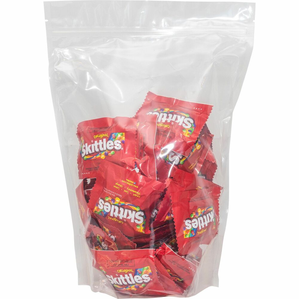 PEC010 - Fun-size Skittles are packaged for freshness. They are individually wrapped for a perfect afternoon snack. Candies are great for on-the-go or as a treat for customers.