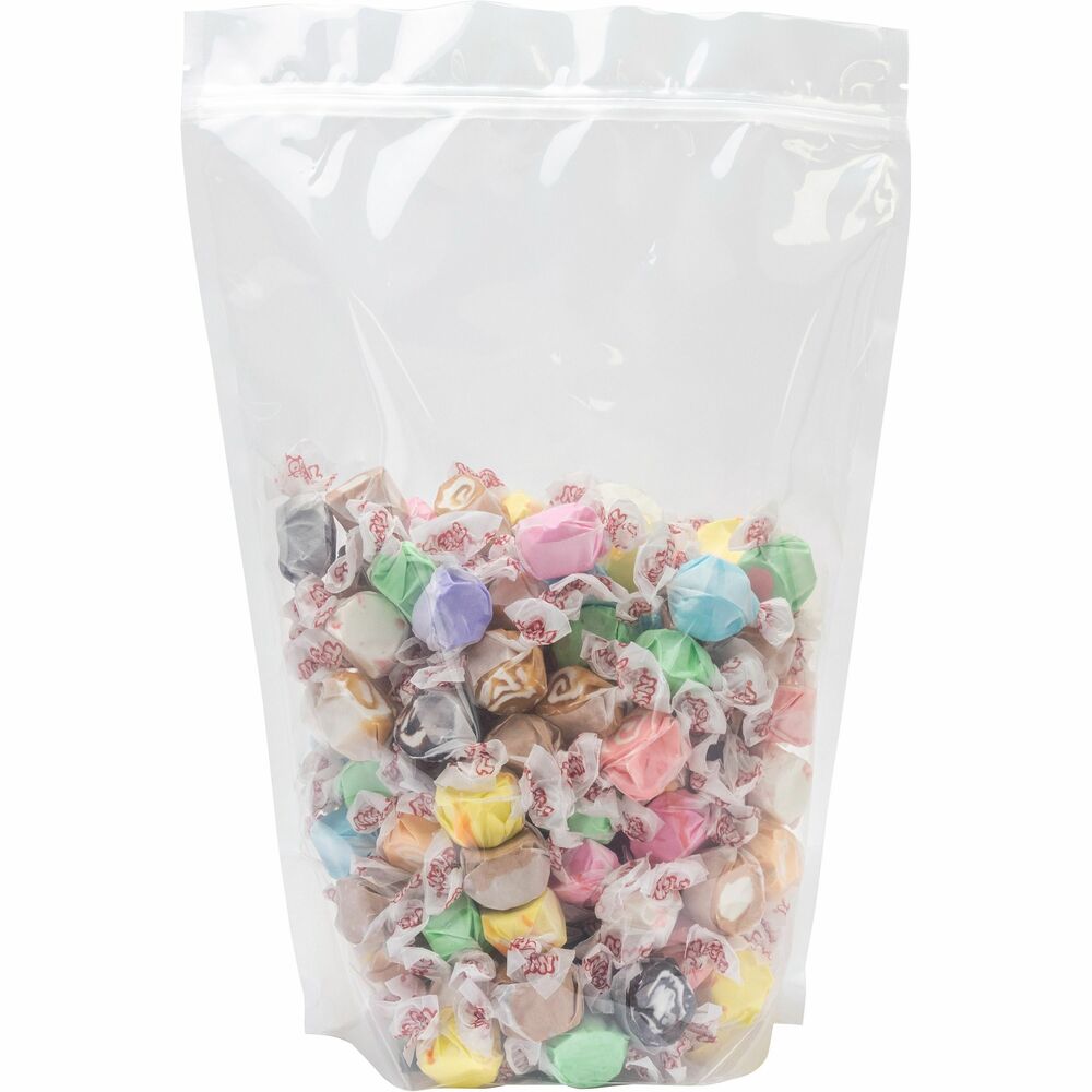 PEC005 - Salt Water Taffy is packaged for freshness. Bag provides flavorful, true-to-life varieties of soft, whipped-style taffy. Candies are perfect for an on-the-go snack or as a treat for customers. Pieces are individually wrapped so you can eat as little or as much as you want.