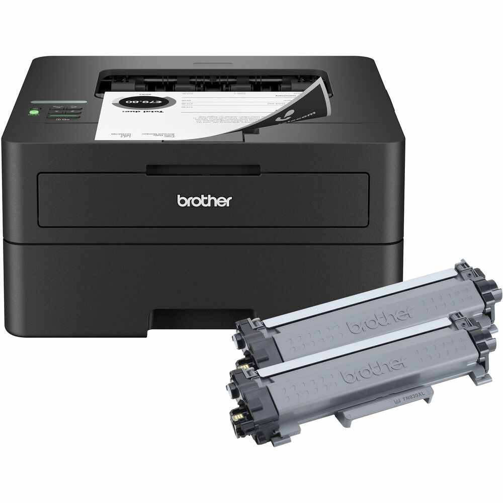 BRTHLL2460DWXL - HL-L2460DW XL Wireless Compact Monochrome Laser Printer is a cost-effective, efficient solution for high-volume black/white printing. Included XL toner provides exceptional value, yielding up to 4,200 pages that is six times more than Brother's standard yield toner. Printer produces crisp, clear documents at speeds up to 36 ppm. Time-saving features include automatic duplex printing and 250-sheet input tray. Manual feed slot enables printing on envelopes and specialty paper. Manage your printer remotely and print anytime from almost anywhere with the Brother Mobile Connect app. Connect with built-in dual-band wireless, Ethernet or USB 2.0. Printer is Energy Star compliant and EPEAT Silver rated.