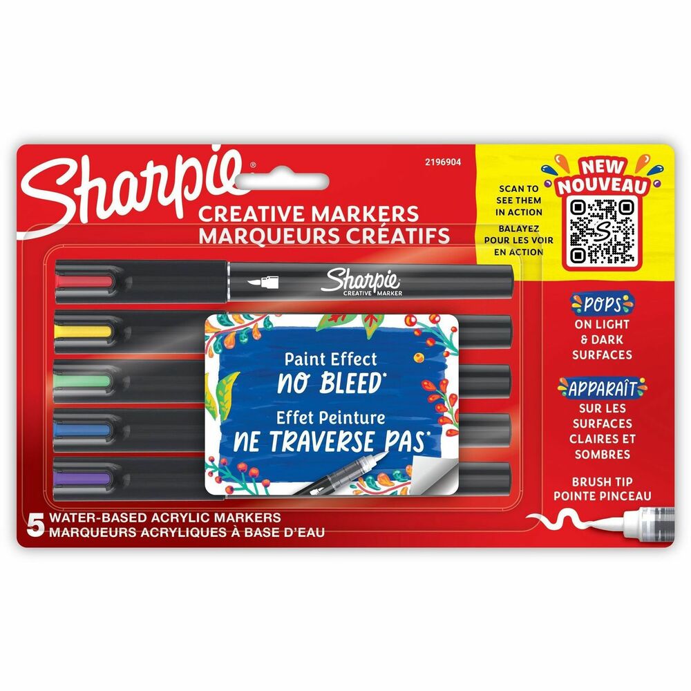 SAN2196904 - Bring your artistic vision to life with Sharpie Creative Markers. They feature paint-like ink that won't bleed through paper. Color markers create vibrant marks on light and dark surfaces including paper, metal, wood, ceramic, glass, rock and canvas. Colors layer to add dimensions to your work. No need to shake these brush-tip markers. Simply uncap and create. More from the Manufacturer