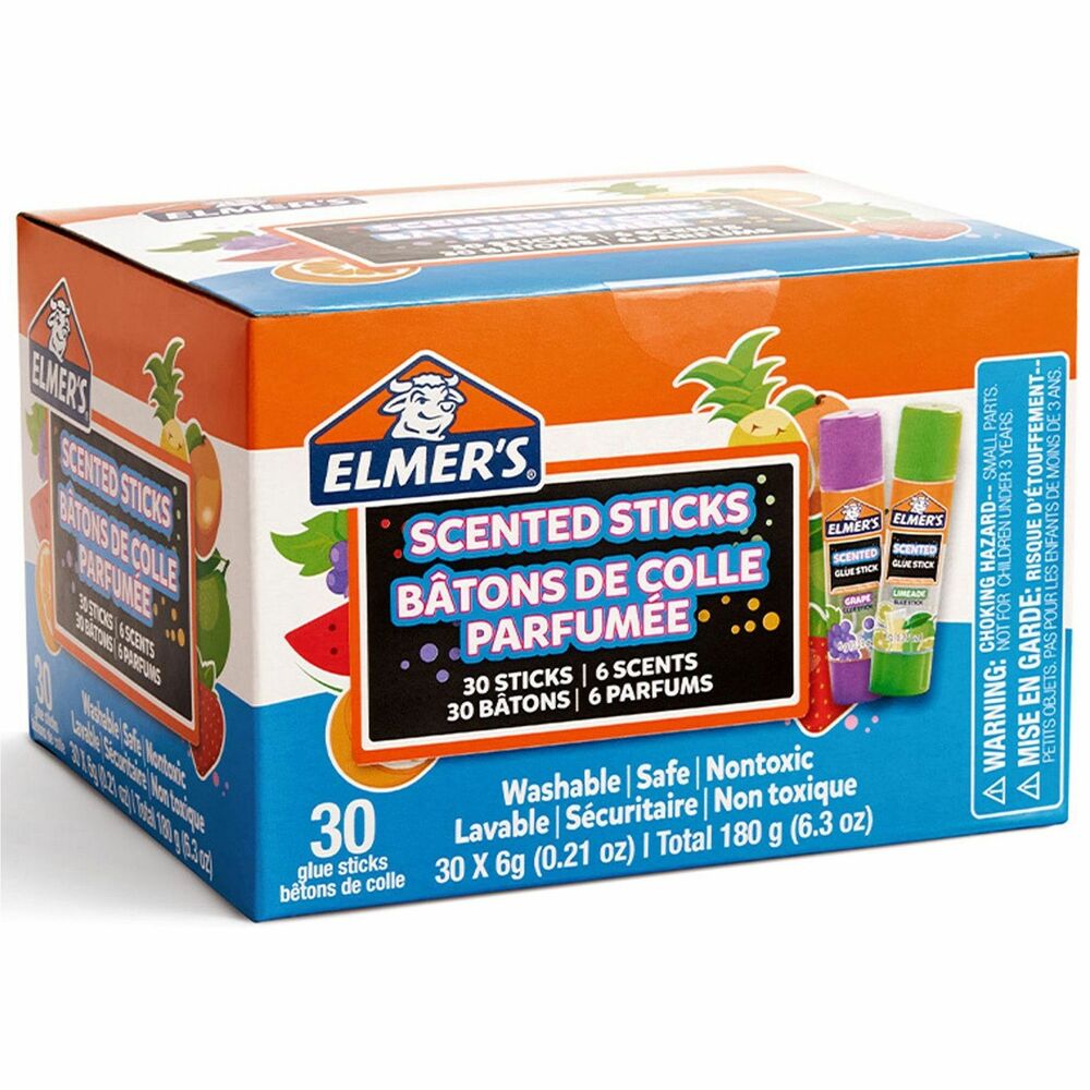 EPI2175692 - Inspire your child's imagination with Elmer's Scented Glue Sticks. With six fun scents, your young learner will be delighted as they work on their next school project. They are a fun way to attach items to paper, display boards, foam boards, photos and more. Washable, safe and nontoxic formula is perfect for children in classrooms and at home. Small parts are a choking hazard and not suitable for children under 3 years of age. More from the Manufacturer