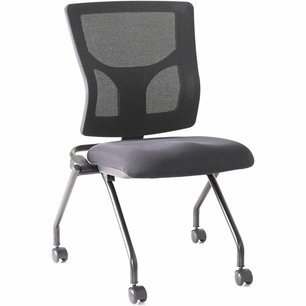 LLR62020 - Conjure Mesh Training Chairs with back tilt hinge offer the same support of Conjure Executive Chair with high-strength mesh backs and polyurethane molded foam seats. Seats fold for easy nesting. Frames are equipped with nylon casters for quick setup and takedown in temporary training areas. Black powder-coated metal legs deliver reliable support. Weight capacity is 275 lb.