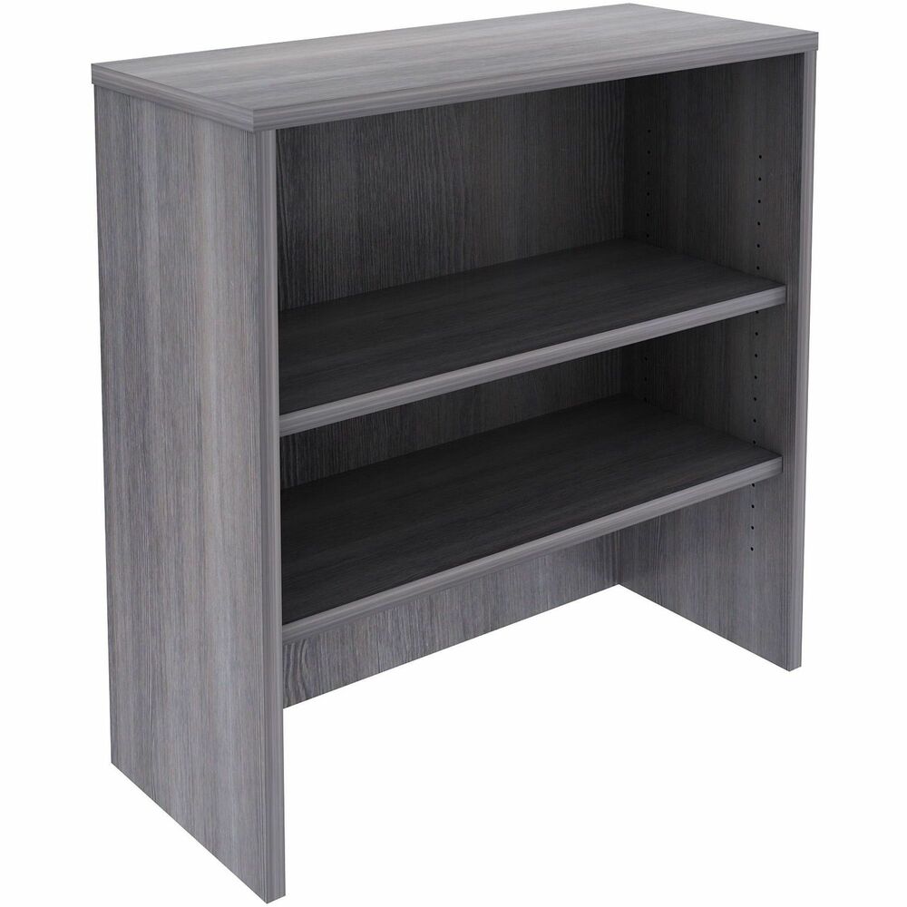 LLR69628 - Stack-on bookshelf with two shelves is part of Lorell Essentials Series Laminate Furniture with high-quality laminate construction and metal-to-metal, cam-lock connections. Use for books, binders and display. Bookshelf easily attaches onto 35-1/2" wide lateral files in this collection.