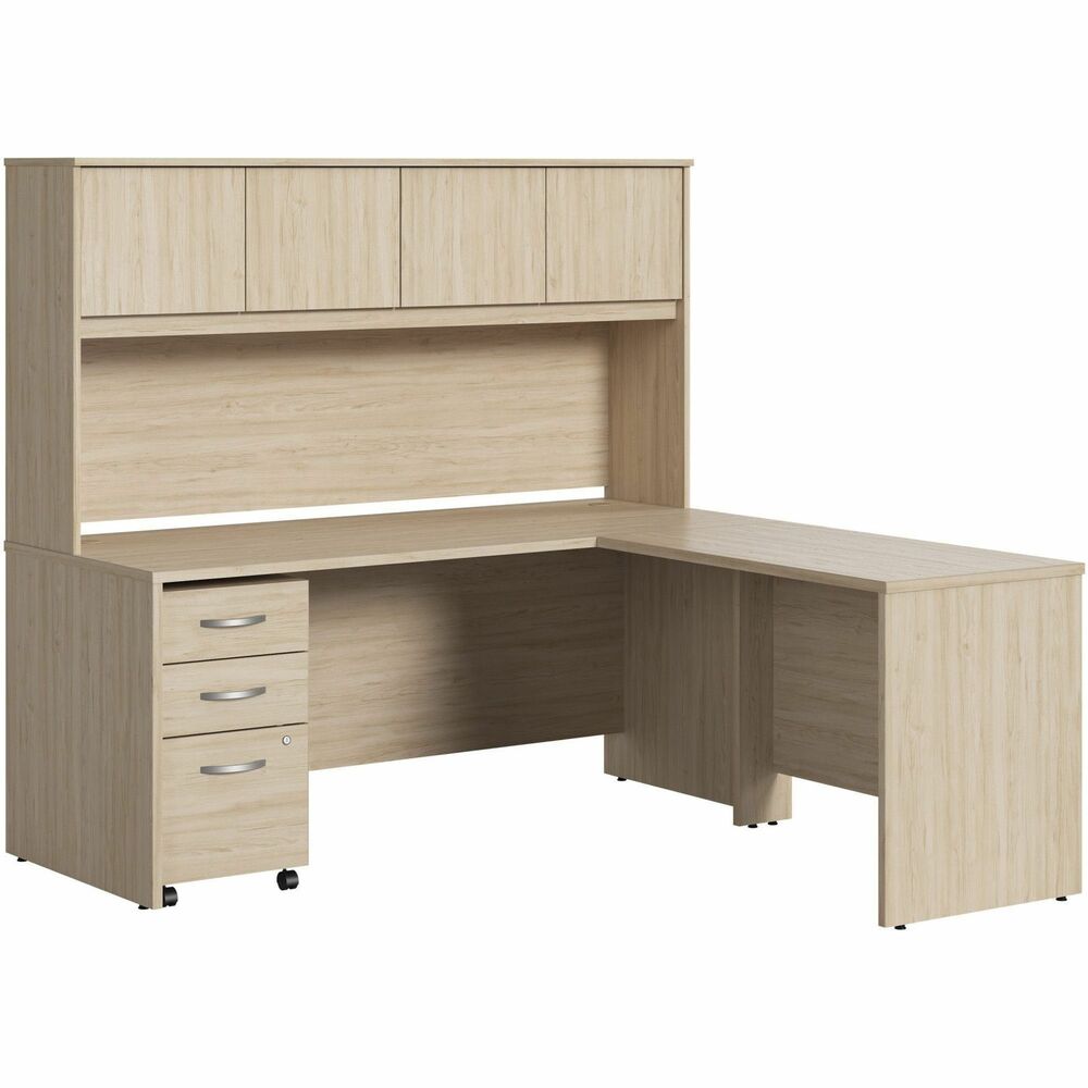 BSHSTC006NESU - Studio C L-Shaped Desk with hutch delivers a comfortable design and fresh finish that looks great anywhere. With a thick surface, extended modesty panel and clean lines, the L-Shaped Desk conveys a classic look with a finish to fit any work space. Thermally fused laminate finish, durable edgebanding and sturdy end panels resist scratches, stains and dents while standing up to the rigors of a 40-plus hour work week. Keep pesky computer cords out of your way with the cable-management system. The 42W Return attaches to either side of the desk to form a left-handed or right-handed, L-shaped layout. Hutch conveniently stores office supplies, books and more. The 3-Drawer Mobile File Cabinet rolls with you throughout your office or remains in place as needed on any surface. One file drawer accepts legal/letter/A4-size paperwork while two box drawers organize small office supplies. A single lock secures the two bottom drawers to protect sensitive documents and personal items.