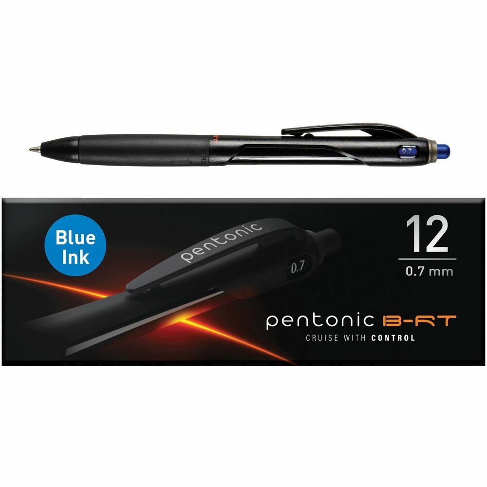 PNTPEN12123 - Retractable Ballpoint Pens feature a lightweight design with a comfortable, matte grip for smooth writing and journaling. Nickel silver, fine point (0.7mm) tip creates thin, precise lines. Low-viscosity ink allows the rolling ball to glide across a variety of paper surfaces without smearing. Experience a consistent ink flow from the very first use to the very last. Never lose a pen cap. Just click, and you can start writing.