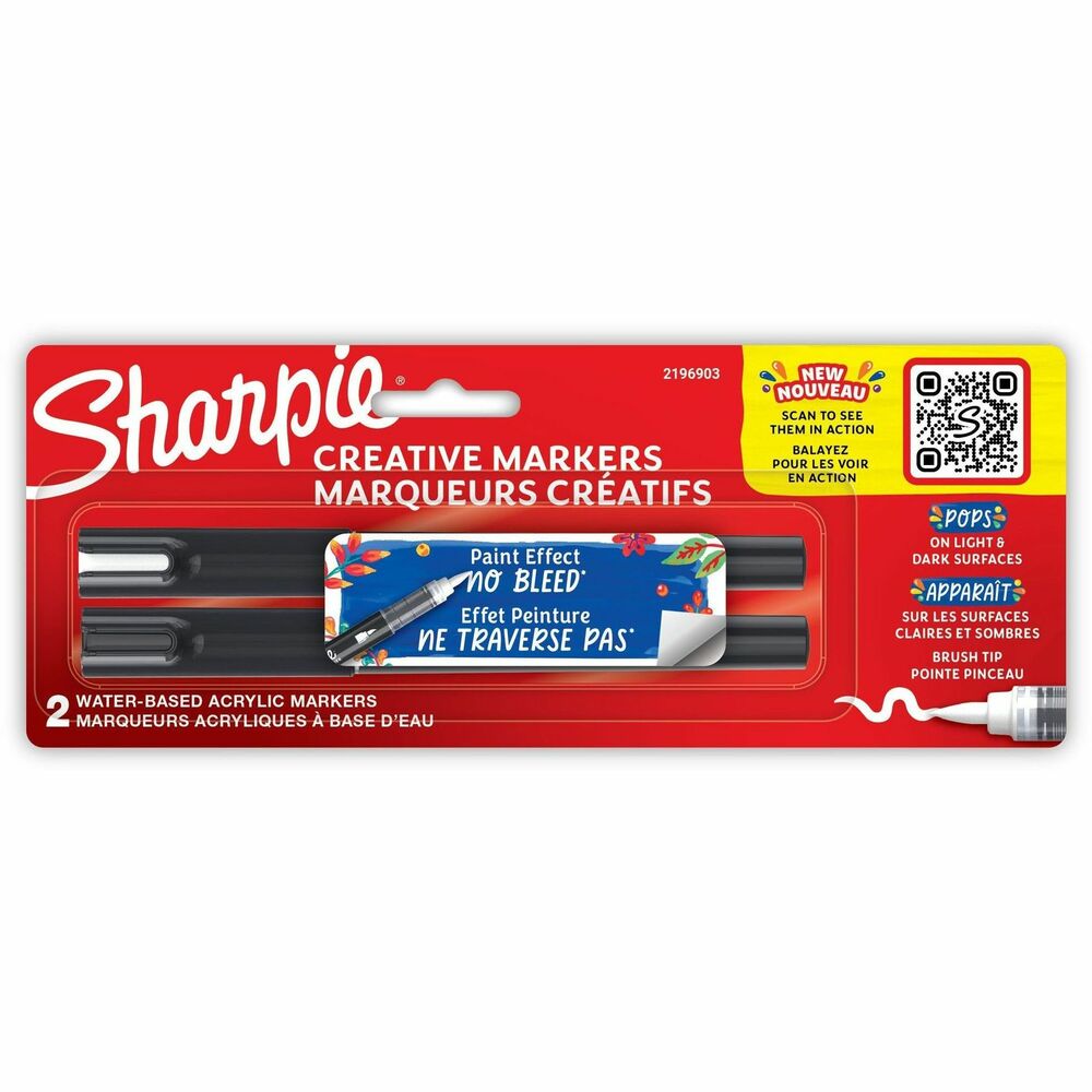 SAN2196903 - Bring your artistic vision to life with Sharpie Creative Markers. They feature paint-like ink that won't bleed through paper. Color markers create vibrant marks on light and dark surfaces including paper, metal, wood, ceramic, glass, rock and canvas. Colors layer to add dimensions to your work. No need to shake these brush-tip markers. Simply uncap and create.