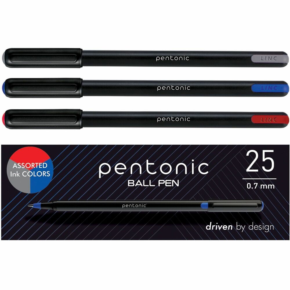 PNTPEN12126 - Ballpoint Pen Set comes in a desktop caddy so you can quickly access a pen when you need it. Each featherweight pen features a sleek, charcoal gray finish for a comfortable grip and smooth, effortless writing and journaling. Nickel silver, 0.7mm tip creates thicker lines. Low-viscosity ink allows the rolling ball to glide across a variety of paper surfaces without smearing. Experience a consistent ink flow from the very first use to the very last. Pen cap helps maintain the life span of you ballpoint pen.