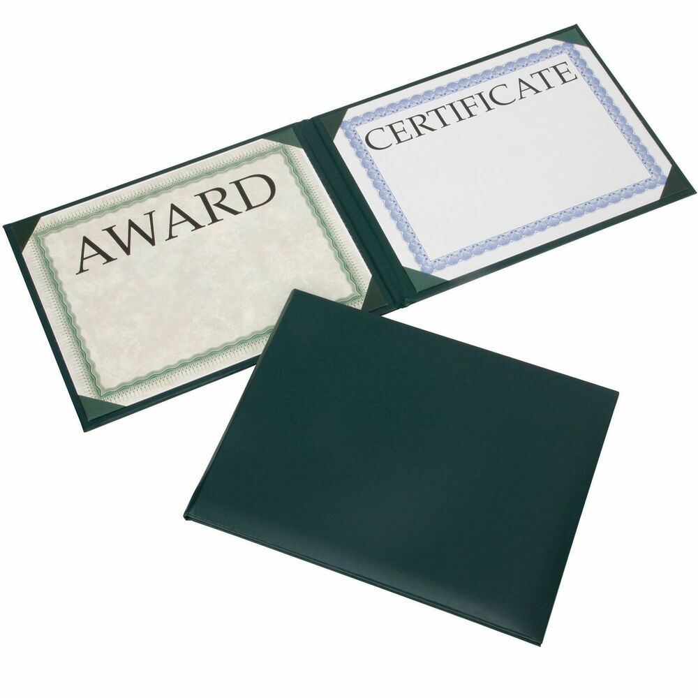 NSN7143045 - Presentation binder with a satin finish offers an elegant way to showcase your letter-size award certificates. It features a solid color on the front cover with no seal for versatile use. Inside corner ribbons on white silk moire board and transparent protective sheets hold two certificates in the front and back padded cover.   