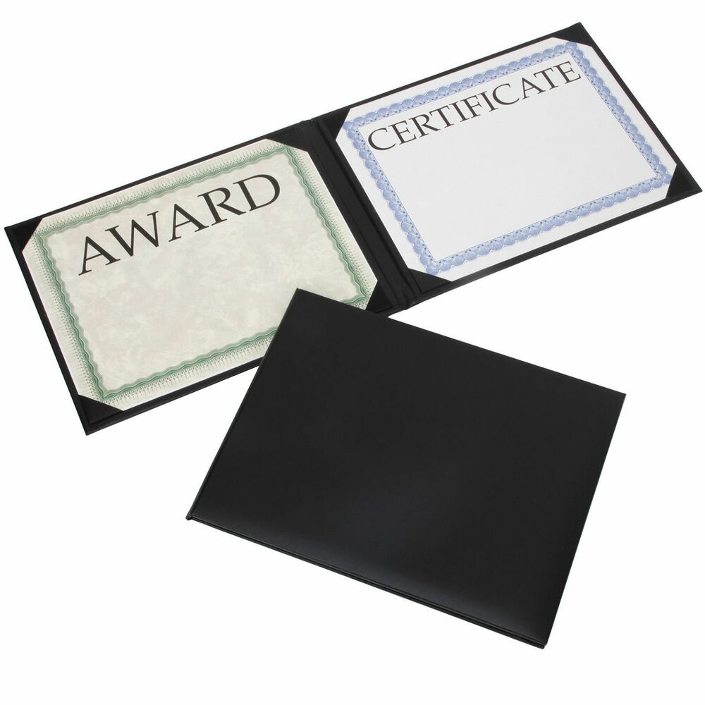 NSN7143330 - Presentation binder with a satin finish offers an elegant way to showcase your letter-size award certificates. It features a solid color on the front cover with no seal for versatile use. Inside corner ribbons on white silk moire board and transparent protective sheets hold two certificates in the front and back padded cover.   