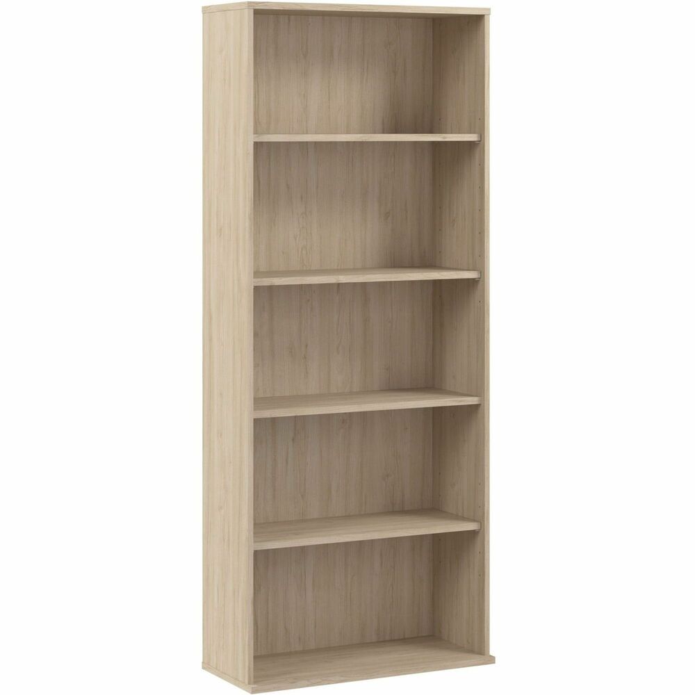 BSHHUB230NE - Hustle Tall 5-Shelf Bookcase provides the form and function needed to support your entrepreneurial spirit. An ideal choice for small to medium-size businesses and home offices alike, this tall bookshelf is a great way to organize reference materials and give your work space a personal touch with plants, pictures and decorations. Two shelves are fixed for stability while three can be raised or lowered to accommodate items of various sizes. Each shelf supports up to 50 lb. so you can store a collection of paperback and hardcover books or display larger decorations with confidence. A stable design and included wall attachment hardware make the modern bookcase a safe choice for virtually any work or living space. Coordinating items in the Hustle Collection include a variety of computer desks in addition to a mobile filing cabinet, lateral file cabinet and storage cabinet (not included).