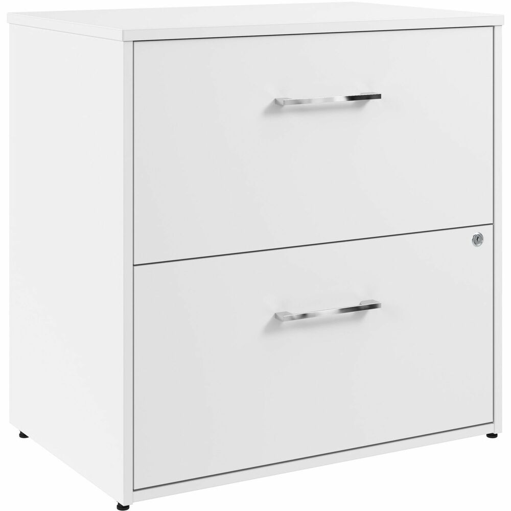 BSHHUF130WH - Hustle 2-Drawer Lateral File Cabinet provides the form and function needed to support your entrepreneurial spirit. An ideal choice for small to medium-size businesses and home offices alike, the filing cabinet is a great way to keep letter, legal and A4-size paperwork organized and accessible. Drawers open on smooth full-extension, ball-bearing slides for an easy reach to contents and are designed to extend one at a time for safety and stability. A single lock secures both drawers to safeguard documents with sensitive information as well as valuable items. Each drawer holds up to 60 lb. Thermally fused laminate top surface protects against scratches, stains, and other cosmetic damage that occurs from everyday use. Coordinating items in the Hustle Collection include a variety of computer desks in addition to a mobile file cabinet, storage cabinet and five-shelf bookcase (none included).