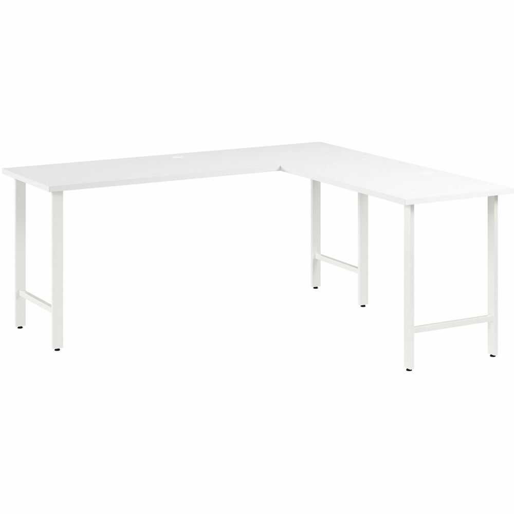 BSHHUS002WH - Hustle 72W x 24D L-Shaped Computer Desk with Metal Legs provides the form and function needed to support your entrepreneurial spirit. An ideal choice for small to medium-size businesses and home offices alike, each modern desk includes a bracket that allows workstations to connect as your needs evolve and expand. Spread out with materials and equipment on a durable worksurface with two built-in, wire-management grommets and a 200 lb. capacity. The L-shaped office desk's thermally fused laminate finish fends off scratches, stains and other cosmetic damage that occurs from daily use in a busy professional environment. Sturdy metal legs support the corner desk throughout years of everyday use; adjustable levelers compensate for uneven floors. Coordinating items in the Hustle Collection include a mobile filing cabinet, lateral file cabinet, storage cabinet and five-shelf bookcase (none included) to keep work materials and office supplies in order.