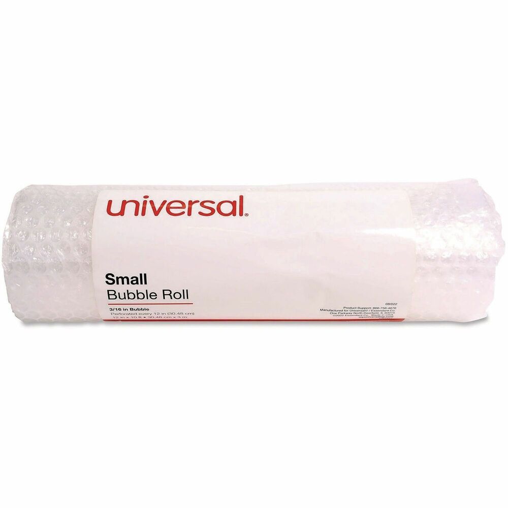 UNV4087893 - Lightweight bubble wrap is clean and flexible and helps keep products of all shapes and sizes securely in place. Cushioning qualities protect items from shock, vibration and abrasion. Wrap is transparent to allow for easy product identification.