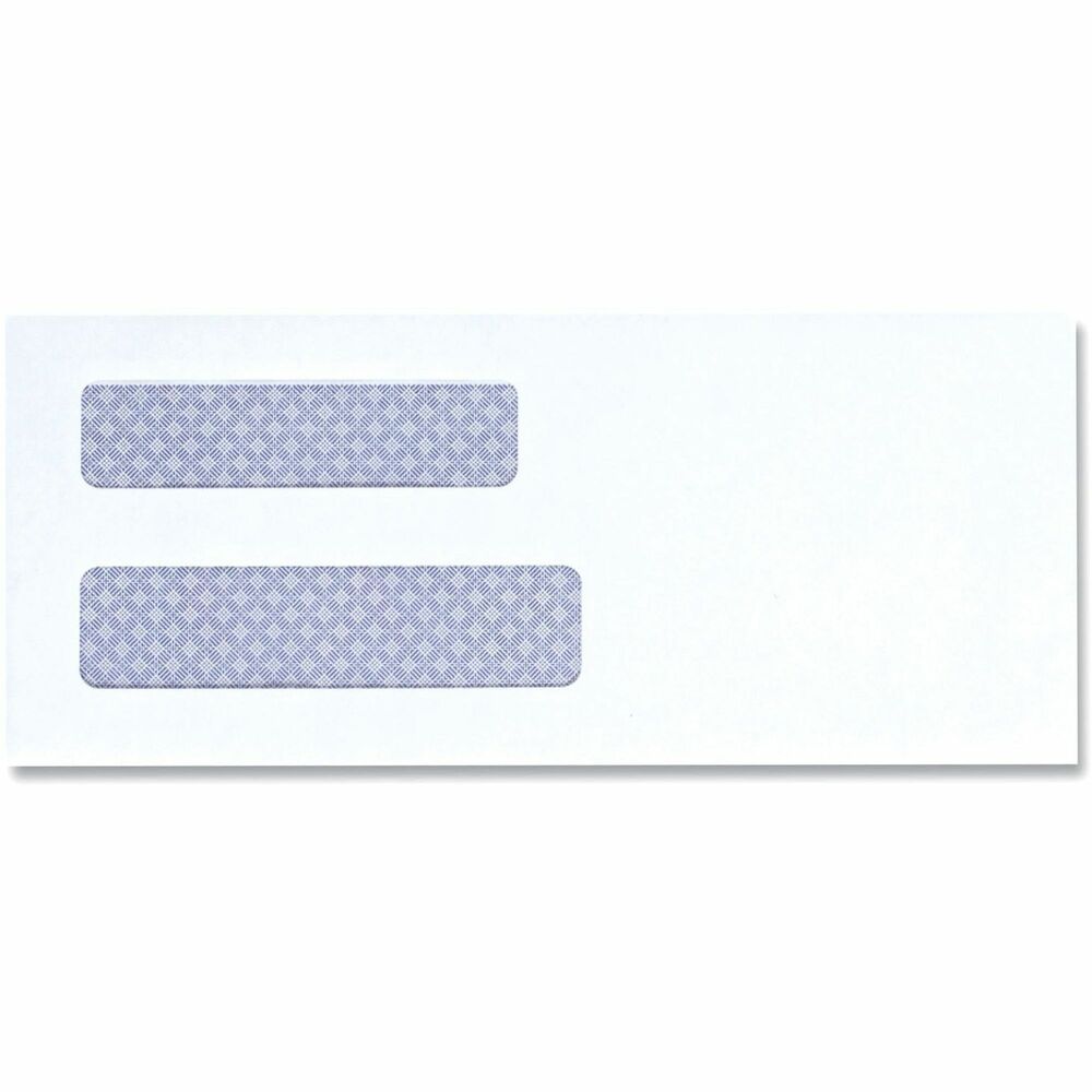UNV35213 - These envelopes are designed with two windows, one for the recipient's address and another for the return address. This feature eliminates the need for manual addressing. Equipped with security tint on the inside that protects sensitive information.