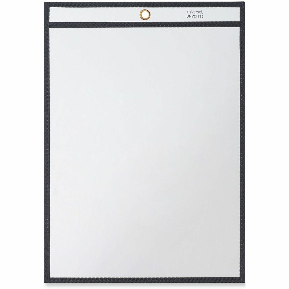 UNV21135 - Stay on top of production department or repair shop orders by placing documents like requests and schedules into these job ticket holders. These top-load opening holders have eyelets, making it easy to hang them in areas where everyone can see them. These Universal job ticket holders are acid-free and have been made with archival-quality materials, making them perfect for items that have to be kept inside the pockets for a long period of time.