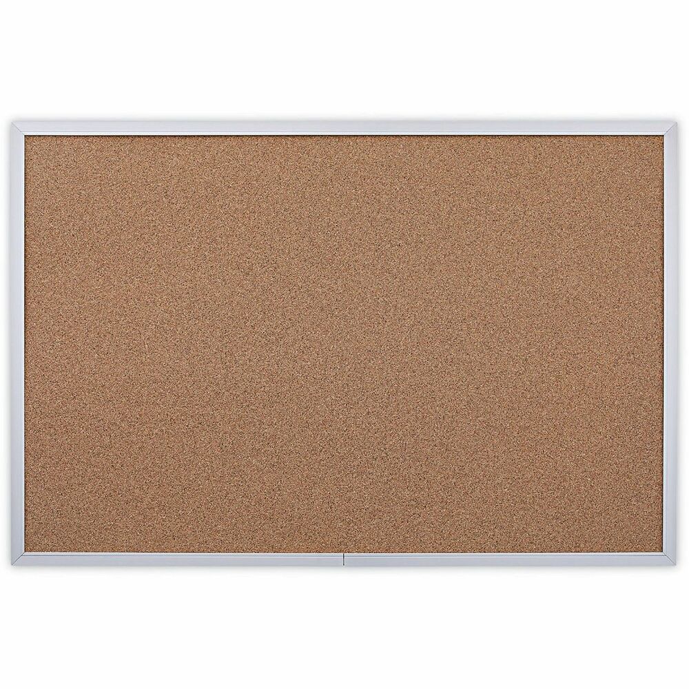 UNV43613 - Get organized and keep important notes in-view with a resilient, all-natural cork board. The self-healing board accepts pushpins. Constructed with a durable, wrap-around, aluminum frame with a soft, satin finish that blends into any decor. The dense fiberboard backing provides added durability for lasting use. Includes a wall mounting kit for easy installation. The versatile bulletin board can be mounted horizontally or vertically.