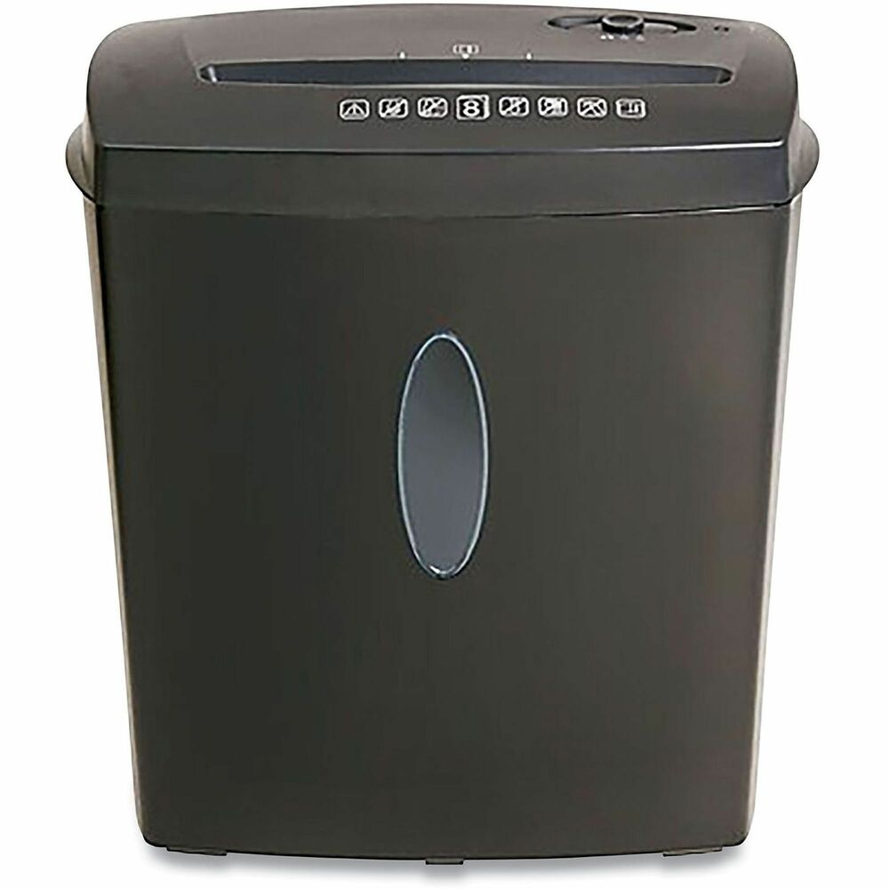 UNV48108 - Shreds up to 8 sheets at a time into small cross-cut particles. Automatically starts and stops for convenience. Also, safely shreds staples and plastic credit cards. Runs continuously for up to two minutes before cooling down period is needed. 3.3-gallon waste bin with easy lift-off head.