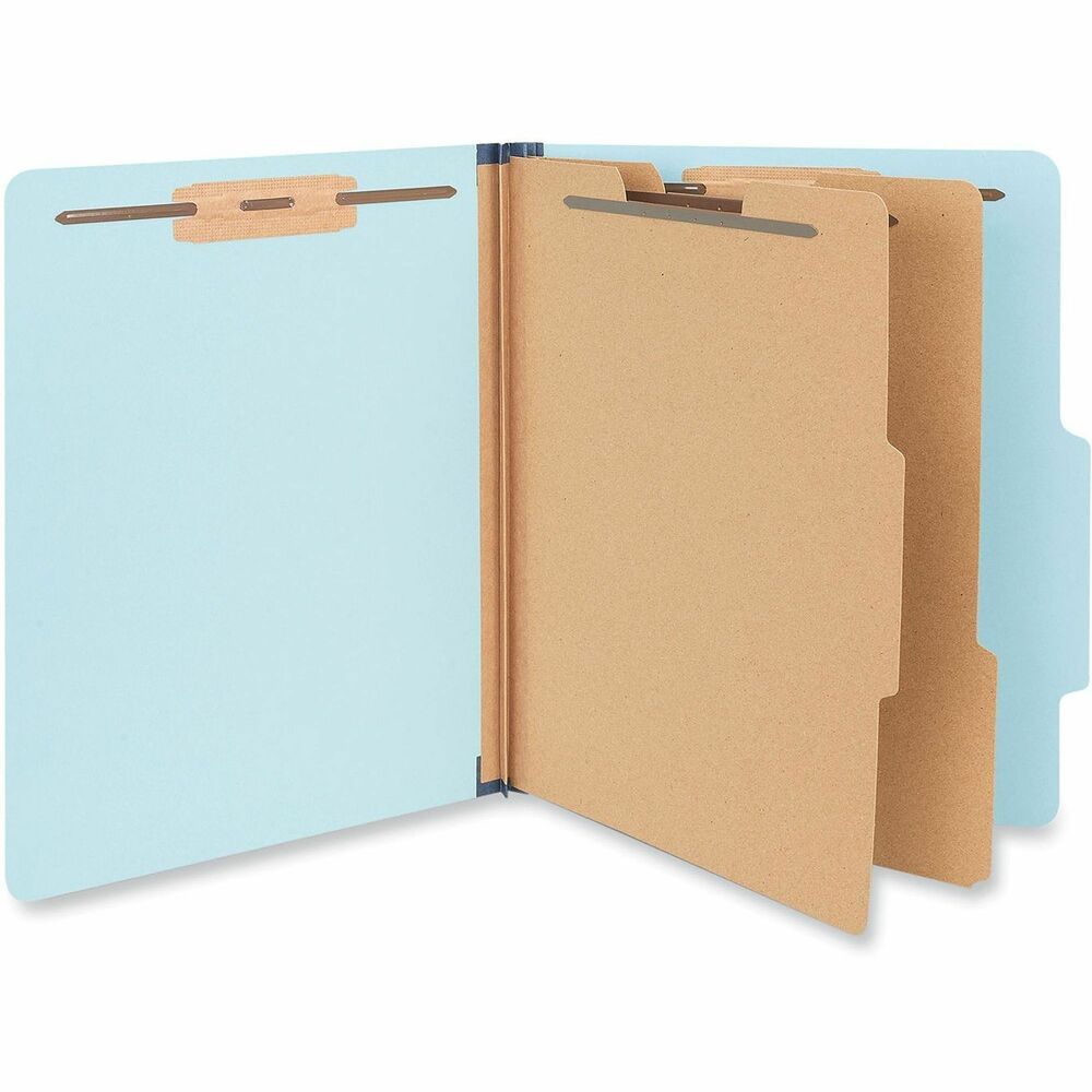 UNV10409 - A cost-effective file-organization solution. Standard top tab format for easy integration into most filing systems. Two dividers in each folder create six fastener surfaces for detailed file organization. Reinforced, tear-resistant expansion gussets provide long-lasting durability, even for the most frequently referenced materials. Prong-style, metal document fasteners help you ensure your file's contents remain contained. Folders feature 2/5-cut tabs on both the cover and dividers.