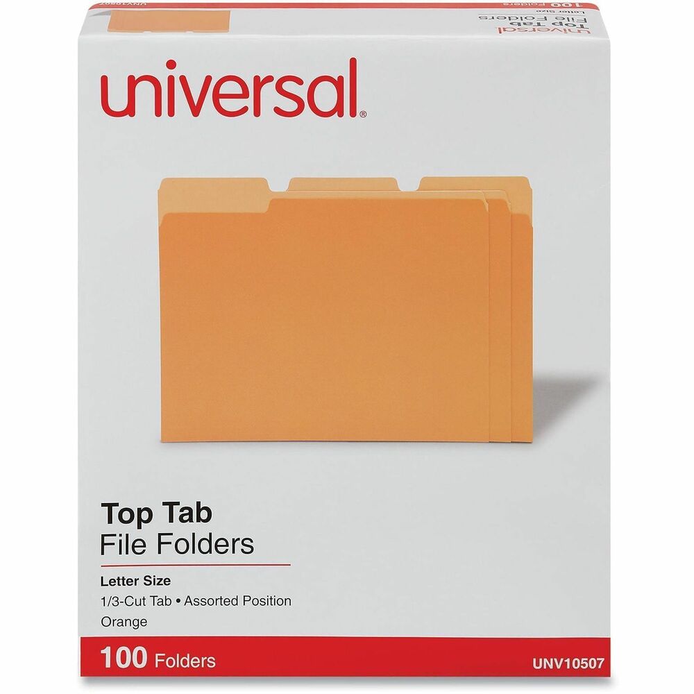 UNV10507 - Bright color-great for color-coding and preventing misfiles. Constructed of high-quality 11 pt. stock to resist tearing. Bottom is triple-scored for 3/4" , no-sag expansion. Undercut at tabs for increased indexing area.