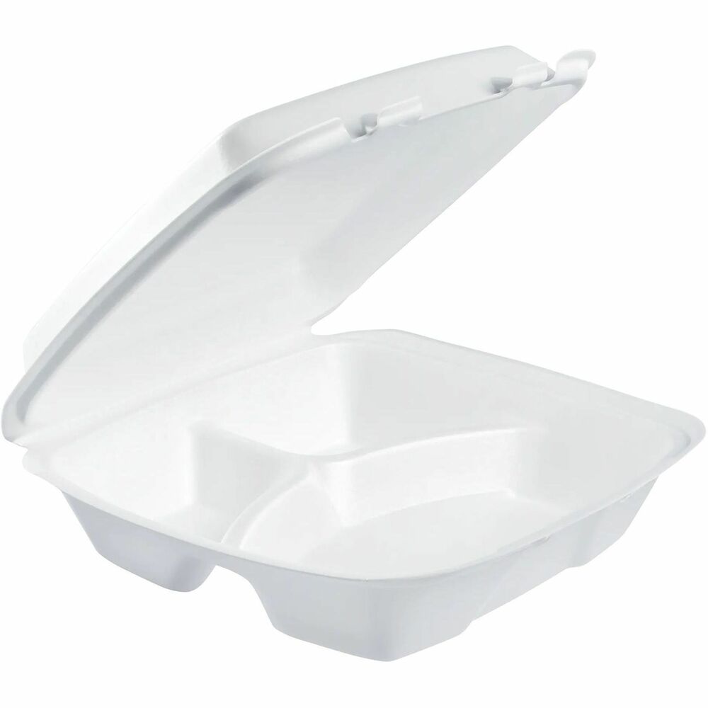 DCC90HTPF3R - Carryout just isn't the same without these Dart Three-Compartment Foam Food Containers. With these, taking home leftovers is a breeze. This three-compartment container safely and securely holds both hot and cold foods. Insulated and non-absorbent, these containers keep food at the right temperature without any sauce or grease soaking through. Not only is the lid closure top-notch, but the perforated hinge makes it easy to remove completely for a more enjoyable dining experience. Whether you're serving up the best takeout in town, dishing up food truck fare or stepping up your holiday-gathering leftovers game, choose the supreme durability of Dart containers.