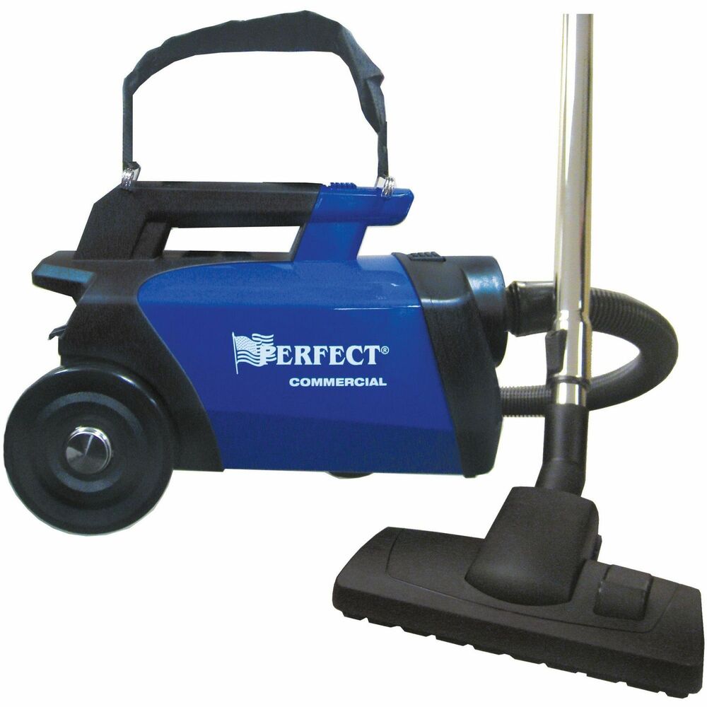 VACC105 - HEPA Lightweight Portable Commercial Canister Vacuum weighs less than 10 lb. for easy portability. Vacuum features True Green cleaning and HEPA filtration and produces more than 115" of water lift for enhanced suction. Tool kit includes combo rug and floor tool with swivel neck; combo dust brush and upholstery tool; 12" floor tool; 9" crevice tool; and stainless steel adjustable wand. 7-1/2' E-Z push-in/pull-out, commercial-grade hose features no clips. 18/3 commercial cord is 30' long to vacuum more area. Rubber-coated rear wheels are nonmarking. Rear wheels have a reinforced, metal axle design. CRI-certified, Green Seal-certified vacuum is compatible with large-capacity, H-10 HEPA filtration bags. Adjustable comfort, padded shoulder strap allows easy maneuverability. Power nozzle receptacle fits any electric power nozzle.