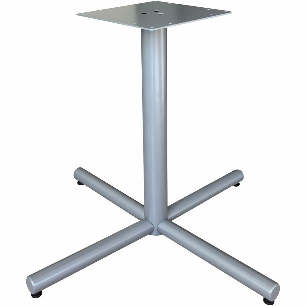 LLR61640 - Sturdy metal base is designed for use with hospitality, reception and conference tables including Lorell Essentials Series Wood Laminate Furniture that offers high-quality laminate construction and a contemporary design. Use with Lorell 36" or 42" round or square tabletops (not included). Assembled table is ideal for breakrooms, lobbies, meeting areas, executive offices and more. The 1" thick tabletop (not included) features a laminate surface and 3mm PVC edgebanding. Attach tabletop to this base with screws matched to T-Metal, predrilled holes. Base includes mounting hardware.