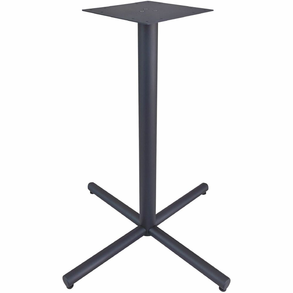 LLR61643 - Sturdy metal base is designed for use with hospitality, reception and conference tables including Lorell Essentials Series Wood Laminate Furniture that offers high-quality laminate construction and a contemporary design. Use with Lorell 36" or 42" round or square tabletops (not included). Assembled table is ideal for breakrooms, lobbies, meeting areas, executive offices and more. The 1" thick tabletop (not included) features a laminate surface and 3mm PVC edgebanding. Attach tabletop to this base with screws matched to T-Metal, predrilled holes. Base includes mounting hardware.