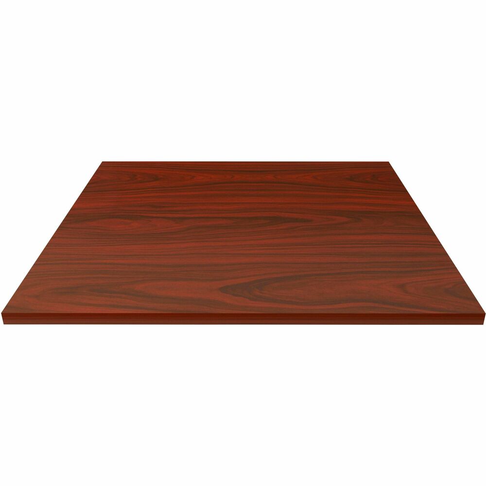 LLR87243 - Square tabletop is designed for use with hospitality, reception and conference tables including Lorell Essentials Series Wood Laminate Furniture that offers high-quality laminate construction and a contemporary design. Ideal for breakrooms, lobbies, meeting areas, executive offices and more, this 1" thick tabletop features a laminate surface and 3mm PVC edgebanding. For office or conference options, attach this tabletop to sturdy steel base (LLR87241 not included) with screws matched to metal, predrilled holes. For hospitality options, choose from standard-height bases (LLR61641 or LLR61640) for standard seating or 40-3/4" high base (LLR61642 or LLR61643) for standing or elevated seating.