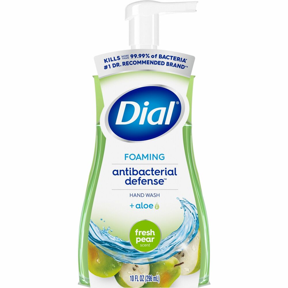 DIA34721 - Foaming Handwash features a patented "Activated Triclosan" technology that provides superior germ-killing capability compared to similar products. Hypoallergenic formula includes skin conditioners that are soothing to the skin, promoting frequent handwashing. Dial Complete in pump bottle provides nearly three times the number of handwashes than a traditional bag-in-box soap.