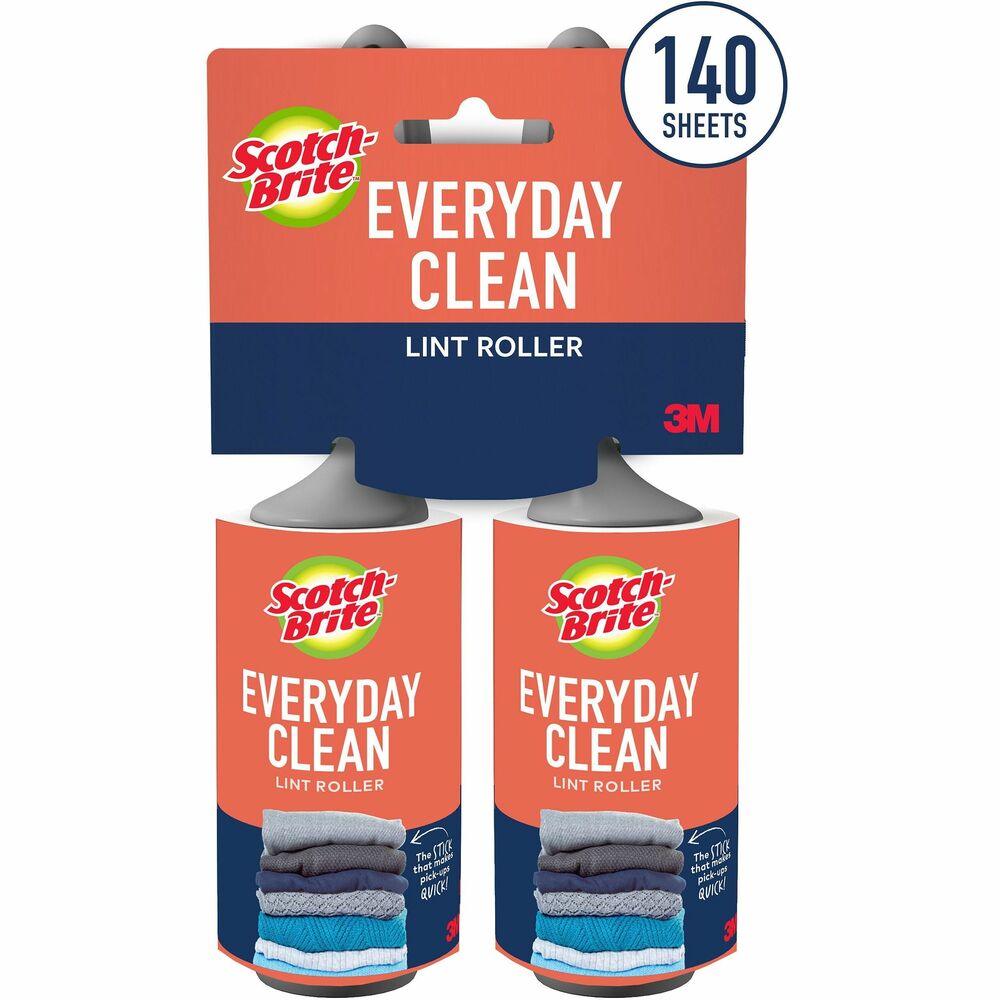MMM836RS70TP - Scotch-Brite Everyday Clean Lint Roller removes lint for clothes, pet hair, furniture and more. It is great for use in your home, car and office. Ergonomic handle is designed to fit comfortably in your hand. Roller tears cleanly down to the last sheet for easy use, Apply to clean away more than lint. Tackle fur, fuzz and hair. Scotch brand adhesive is reliable to get the job done.