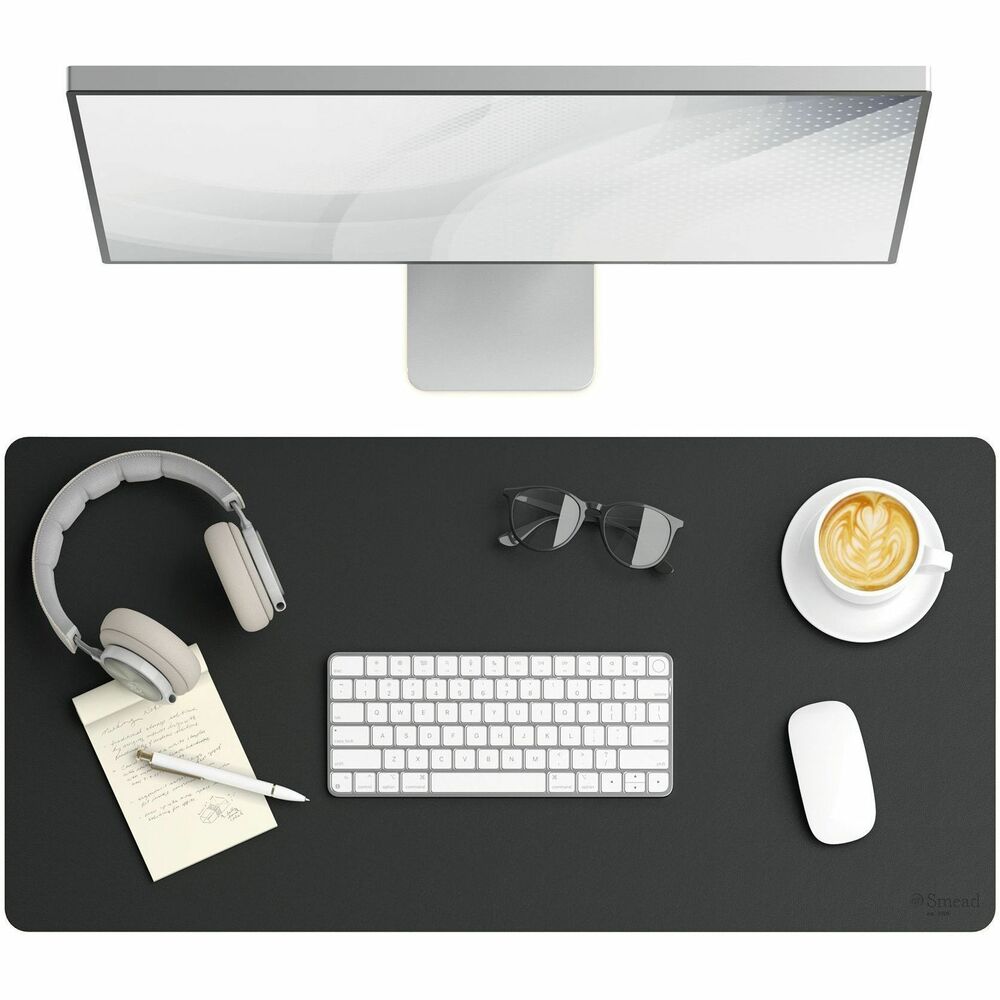 SMD64833 - Crafted from premium vegan leather and faux suede, this desk pad embodies sophistication. Sturdy design protects against keyboard scratches and water marks. Waterproof surface safeguards your desk from spills. Sleek surface offers elegance and optimal writing comfort and doubles as a reliable mouse pad, boosting productivity and organization. Faux-suede, nonslip backing ensures stability, keeping the desk pad securely in place during use. With its durable structure, it seamlessly merges quality and utility for a professional-looking space. Place it on any surface to transform your working environment.