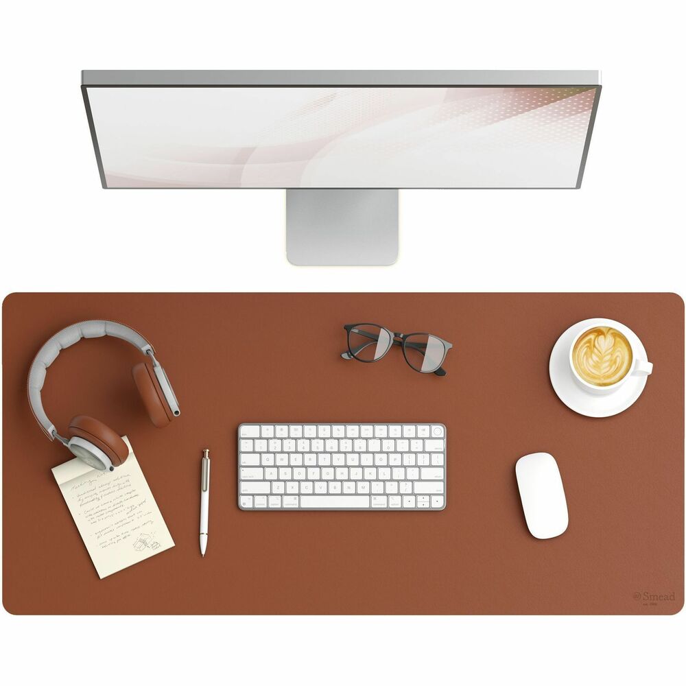 SMD64827 - Crafted from premium vegan leather and faux suede, this desk pad embodies sophistication. Sturdy design protects against keyboard scratches and water marks. Waterproof surface safeguards your desk from spills. Sleek surface offers elegance and optimal writing comfort and doubles as a reliable mouse pad, boosting productivity and organization. Faux-suede, nonslip backing ensures stability, keeping the desk pad securely in place during use. With its durable structure, it seamlessly merges quality and utility for a professional-looking space. Place it on any surface to transform your working environment.