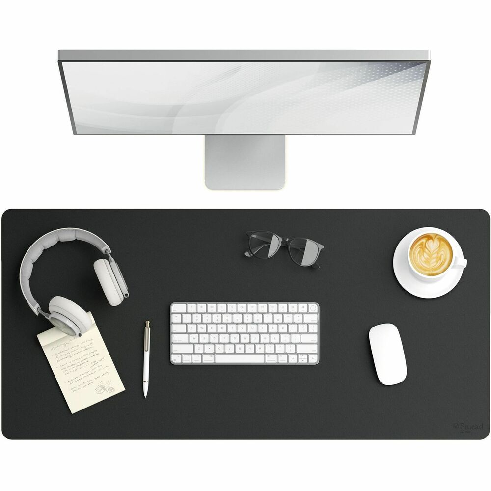 SMD64828 - Crafted from premium vegan leather and faux suede, this desk pad embodies sophistication. Sturdy design protects against keyboard scratches and water marks. Waterproof surface safeguards your desk from spills. Sleek surface offers elegance and optimal writing comfort and doubles as a reliable mouse pad, boosting productivity and organization. Faux-suede, nonslip backing ensures stability, keeping the desk pad securely in place during use. With its durable structure, it seamlessly merges quality and utility for a professional-looking space. Place it on any surface to transform your working environment.