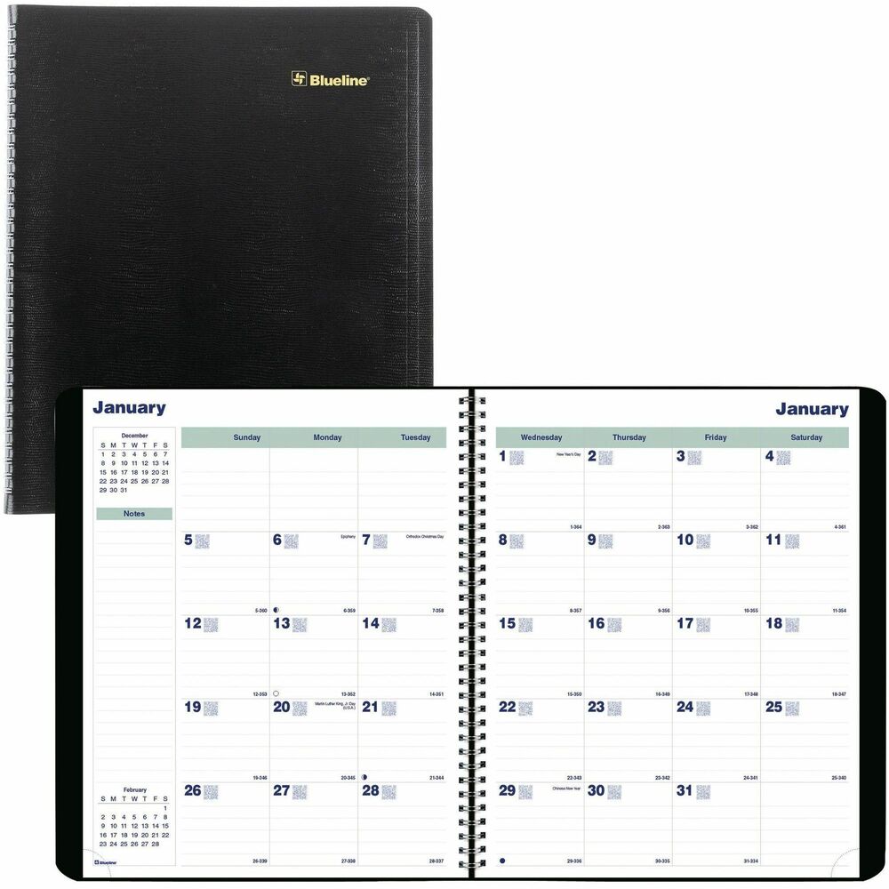 REDC151281T - The future of planning is here with Plan and Link 16-Month Monthly Planner. Just plan, scan, click and go for 16 months of planning from September to December the following year. Download the Blueline Reminder app. Month-to-view format and one-block-per-day spreads feature ruled lines; past, current and reference months; count of days/days remaining; holidays and moon phases; and telephone and address section. Durable, lizard-like cover is constructed with flexible, twin-wire binding for a flat, sturdy writing surface. Planner contains post-consumer recycled materials and is FSC-certified to help promote environmentally appropriate, socially beneficial and economically viable management of the world's forests.