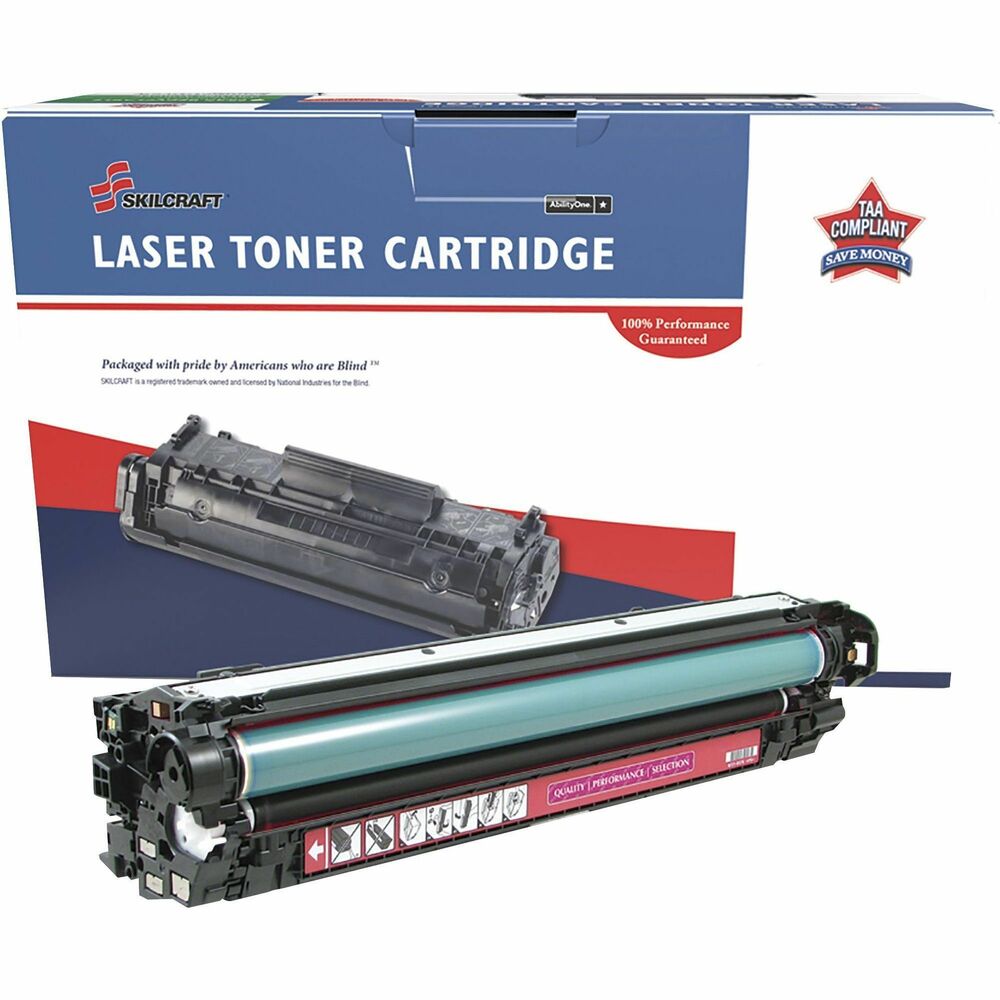 NSN6961584 - Remanufactured toner cartridge is designed for use in HP Color LaserJet Enterprise M750dn and M750n. AbilityOne toner provides strategic opportunities to address a variety of customer needs, including significant savings, guaranteed performance, compliance with executive orders and free recycling solutions. Plus, every purchase creates jobs for people with disabilities. TAA-compliant cartridge is assembled in the U.S.A., made using 35 percent post-consumer content and meets ISO 14001 recycling standards.