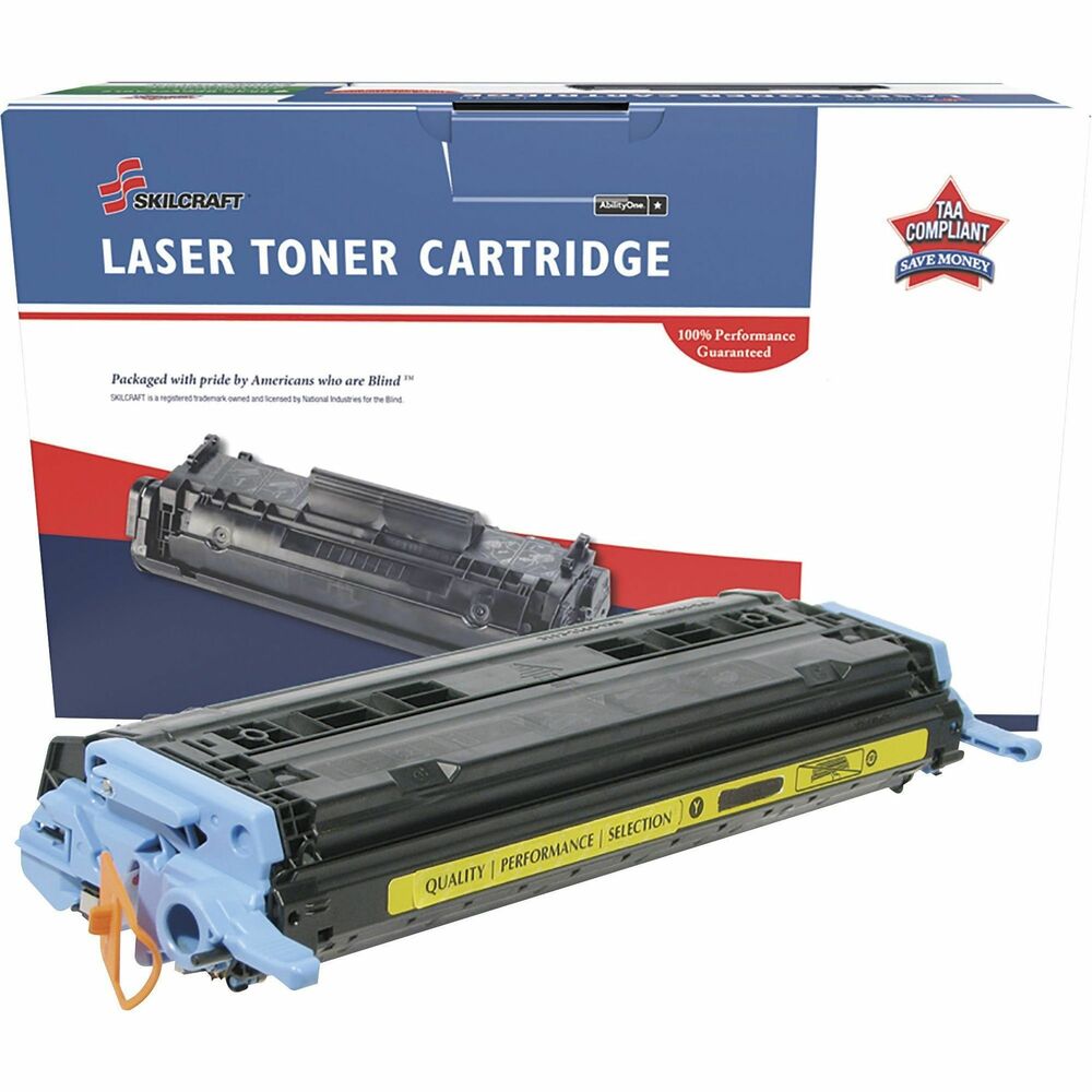 NSN6962220 - Remanufactured toner cartridge is designed for use in HP Color LaserJet 1600, 2600, 2600N, 2600DN, 2600DTN, 2605DN, 2605DTN, CM1015 MFP and CM1017 MFP. AbilityOne toner provides strategic opportunities to address a variety of customer needs, including significant savings, guaranteed performance, compliance with executive orders and free recycling solutions. Plus, every purchase creates jobs for people with disabilities. TAA-compliant cartridge is assembled in the U.S.A., made using 35 percent post-consumer content and meets ISO 14001 recycling standards.