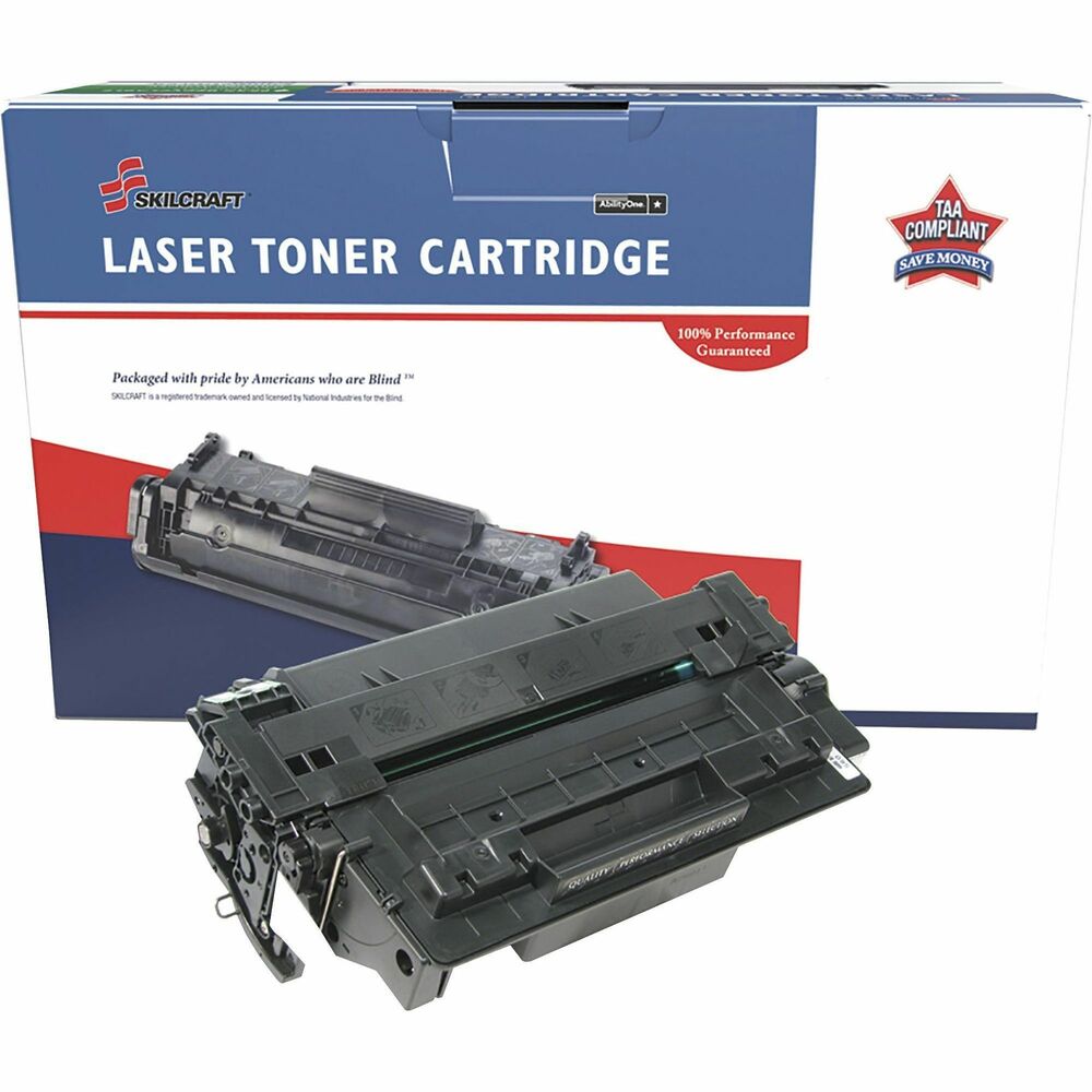 NSN6961568 - Remanufactured toner cartridge is designed for use in HP LaserJet 2410, 2420, 2420D, 2420N, 2420DN, 2420TN, 2420DTN, 2430, 2430N, 2430TN and 2430DTN. AbilityOne toner provides strategic opportunities to address a variety of customer needs, including significant savings, guaranteed performance, compliance with executive orders and free recycling solutions. Plus, every purchase creates jobs for people with disabilities. TAA-compliant cartridge is assembled in the U.S.A., made using 35 percent post-consumer content and meets ISO 14001 recycling standards. Standard-yield cartridge yields approximately 6,000 pages.