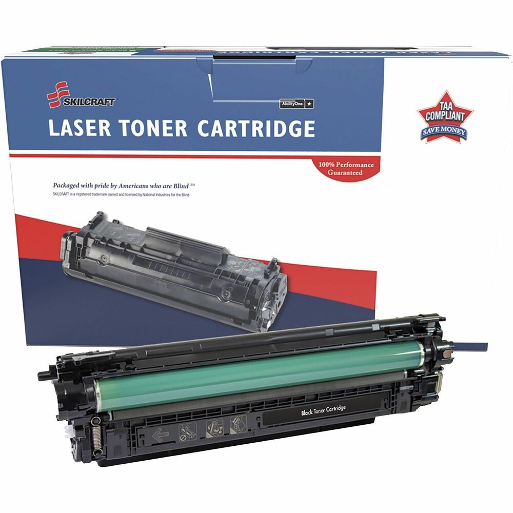 NSN6961570 - Remanufactured toner cartridge is designed for use in HP LaserJet Enterprise M652, M653, M681 and M682. AbilityOne toner provides strategic opportunities to address a variety of customer needs, including significant savings, guaranteed performance, compliance with executive orders and free recycling solutions. Plus, every purchase creates jobs for people with disabilities. TAA-compliant cartridge is assembled in the U.S.A., made using 35 percent post-consumer content and meets ISO 14001 recycling standards.