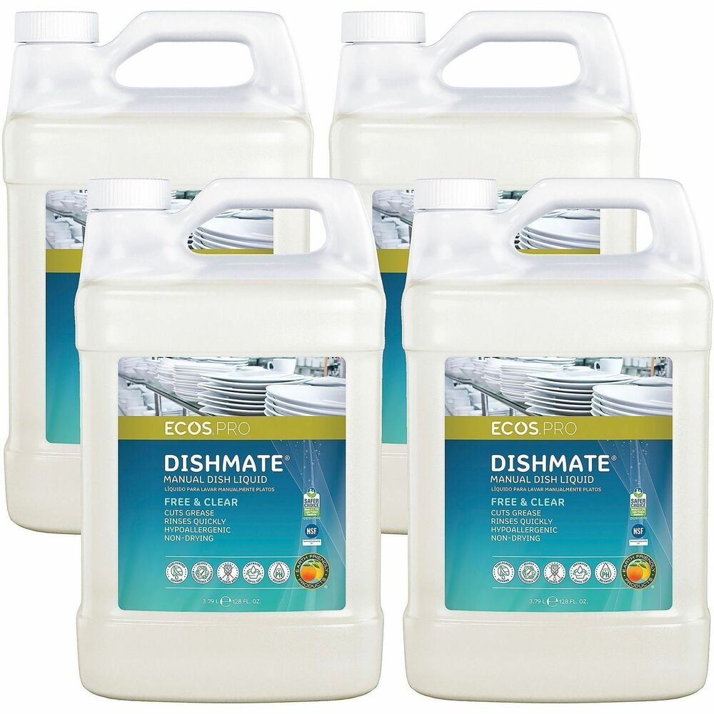 EOPPL972104 - Highly-effective manual dishwashing liquid cleans and cuts grease without drying out skin. Quick-rinse formulation leaves less residue on dishes for faster, more thorough rinse time, eliminating residue and reducing water usage. Available in Pear and Free & Clear. This pH balanced formula is made using several sustainable, plant-powered surfactants. Made without dyes; greywater and septic safe.Recognized by the US EPA's Safer Choice (DfE) and USDA's BioPreferred Program.DISHMATE Tip:Dishmate was formulated with low-foaming surfactants and detergents in order to cut through grease, remove foods and rinse very quickly. This is important, because a quicker rinse means a commensurate reduction in water use, and less time and labor spent rinsing. Surfactants and detergents do the dirt and grease-lifting; bubbles and lather do not clean.