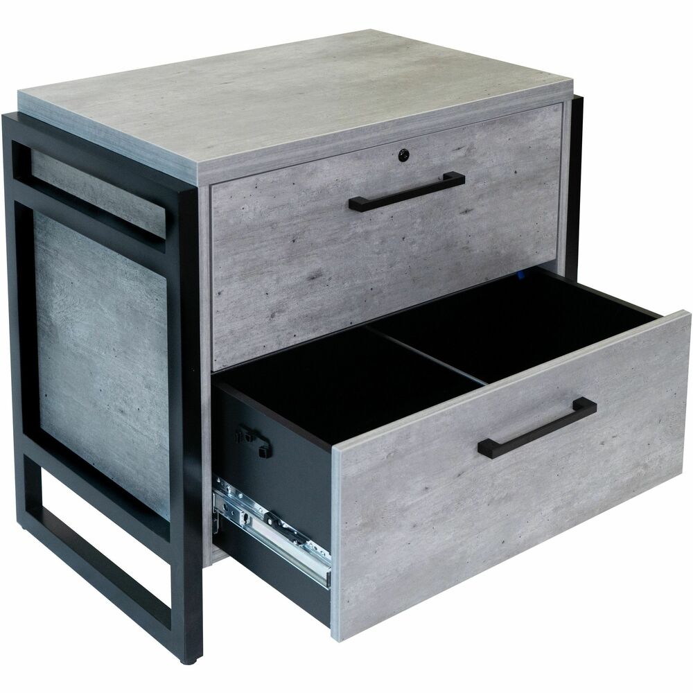 MRTIMMN450C - Mason Lateral File stores all your letter-size and legal-size documents for easy accessibility. Two file drawers lock for safe, secure storage. Stone-color laminate lends a modern appeal. Solid wood framing accents the laminate for a structured appearance. Dark bronze hardware contrasts the lateral file design for a unique, interesting look.