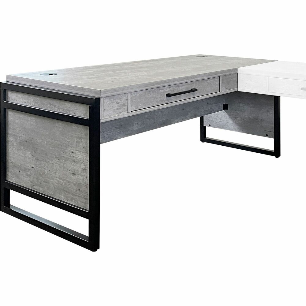 MRTIMMN386RC - Mason Open L Desk features one drawer to store essential items within reach. Use grommets to organize cables and minimize cord clutter. Stone-color laminate lends a modern appeal. Desk is finished on all sides. Solid wood framing accents the laminate for a structured appearance. Dark bronze hardware contrasts the desk design for a unique, interesting look. Desk comes in two boxes, and MRTIMMN386RCR must be ordered separately to form a complete L-shape unit.