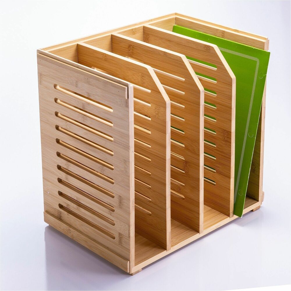 OIC71006 - Versatile Storage: Perfect for storing files, folders, notebooks, and more vertically, helping to keep your workspace organized and clutter-free. Strong & Durable: Made from high-quality bamboo, this magazine file is built to last, providing long-lasting durability for everyday use. Modern & Simplistic Design: Features a sleek bamboo wood finish, offering a clean and natural look that complements a variety of office or home decor styles. Customizable Look: Flip the organizer for a different look while maintaining its functionality, allowing you to personalize your space. 4 Compartments for Organization: With 4 separate compartments, this file organizer offers efficient storage for multiple files or documents.